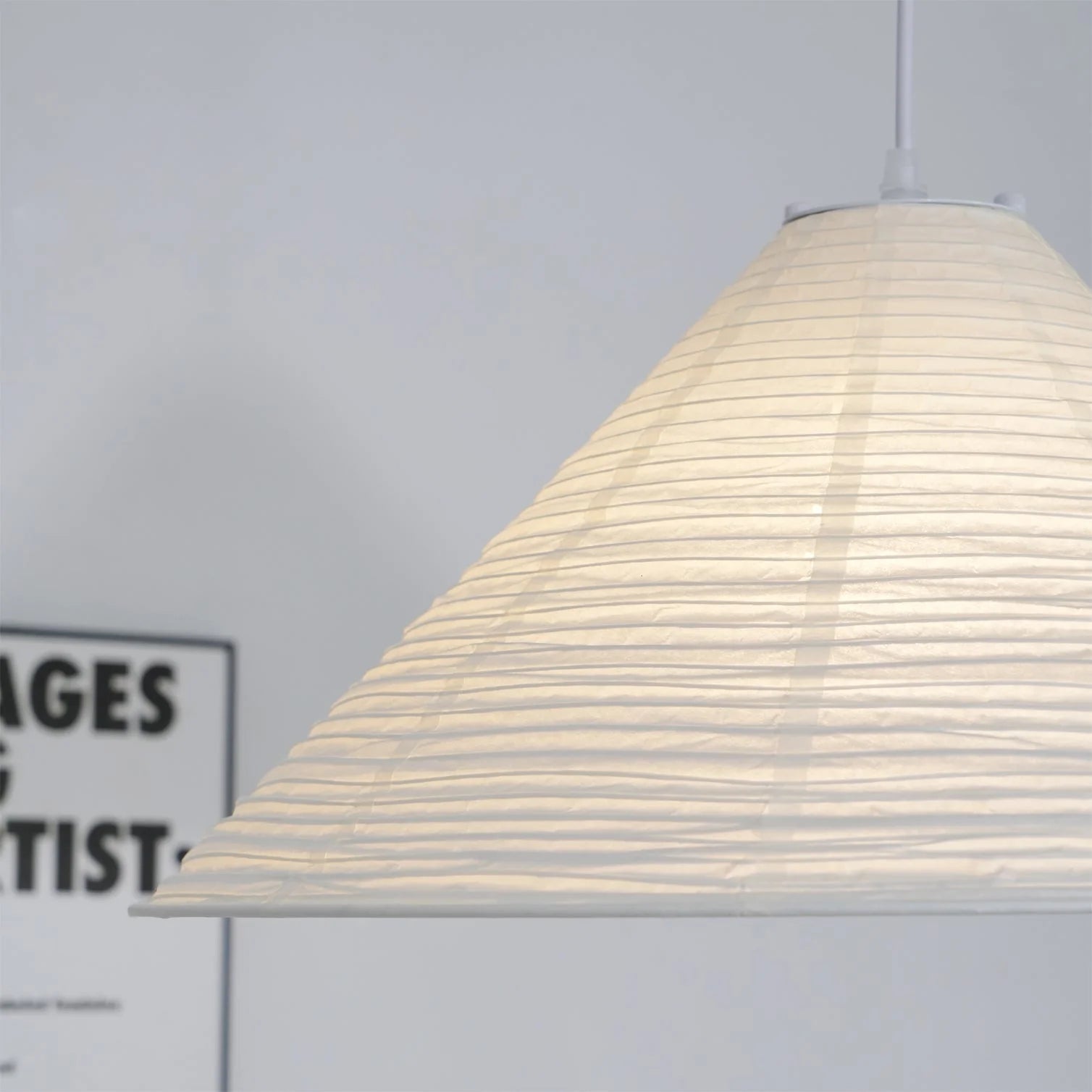 Lampe suspendue en papier prisme Wabi-Sabi