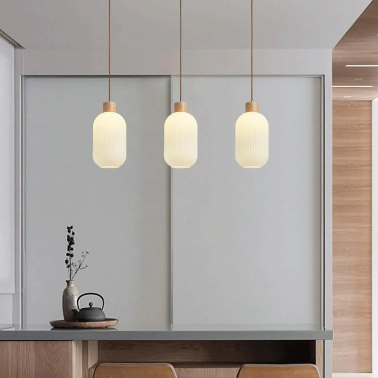 Retro rund lanternependel i glas