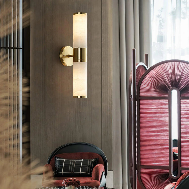 Klassisk cylindrisk glasvæglampe