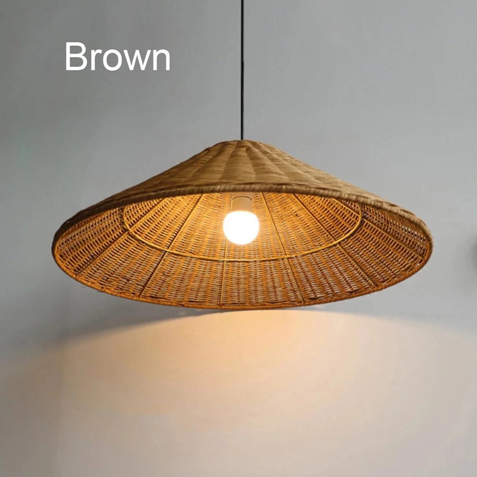 Retro Cone Rattan Pendant Light