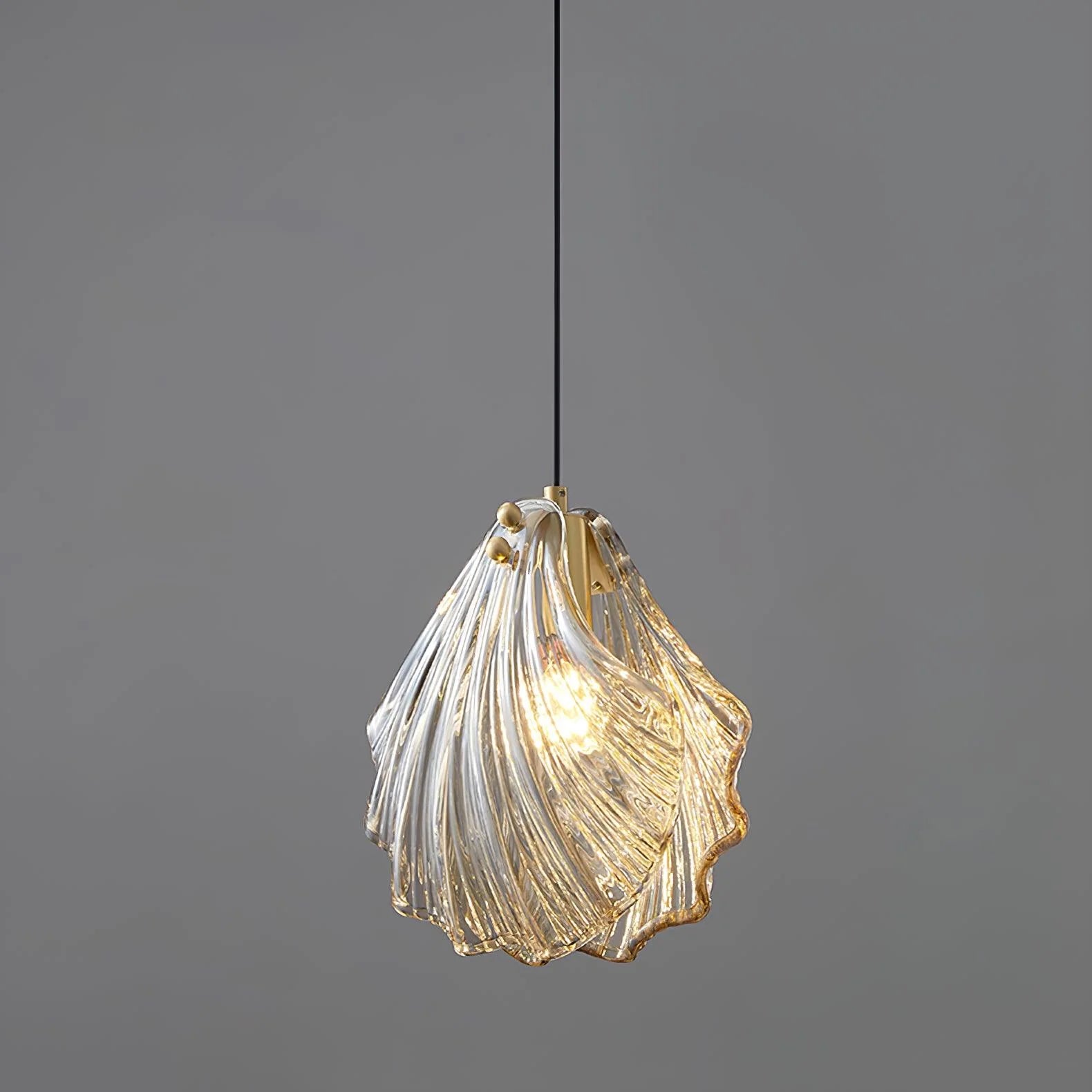 Lampe à suspension moderne en verre de coquille