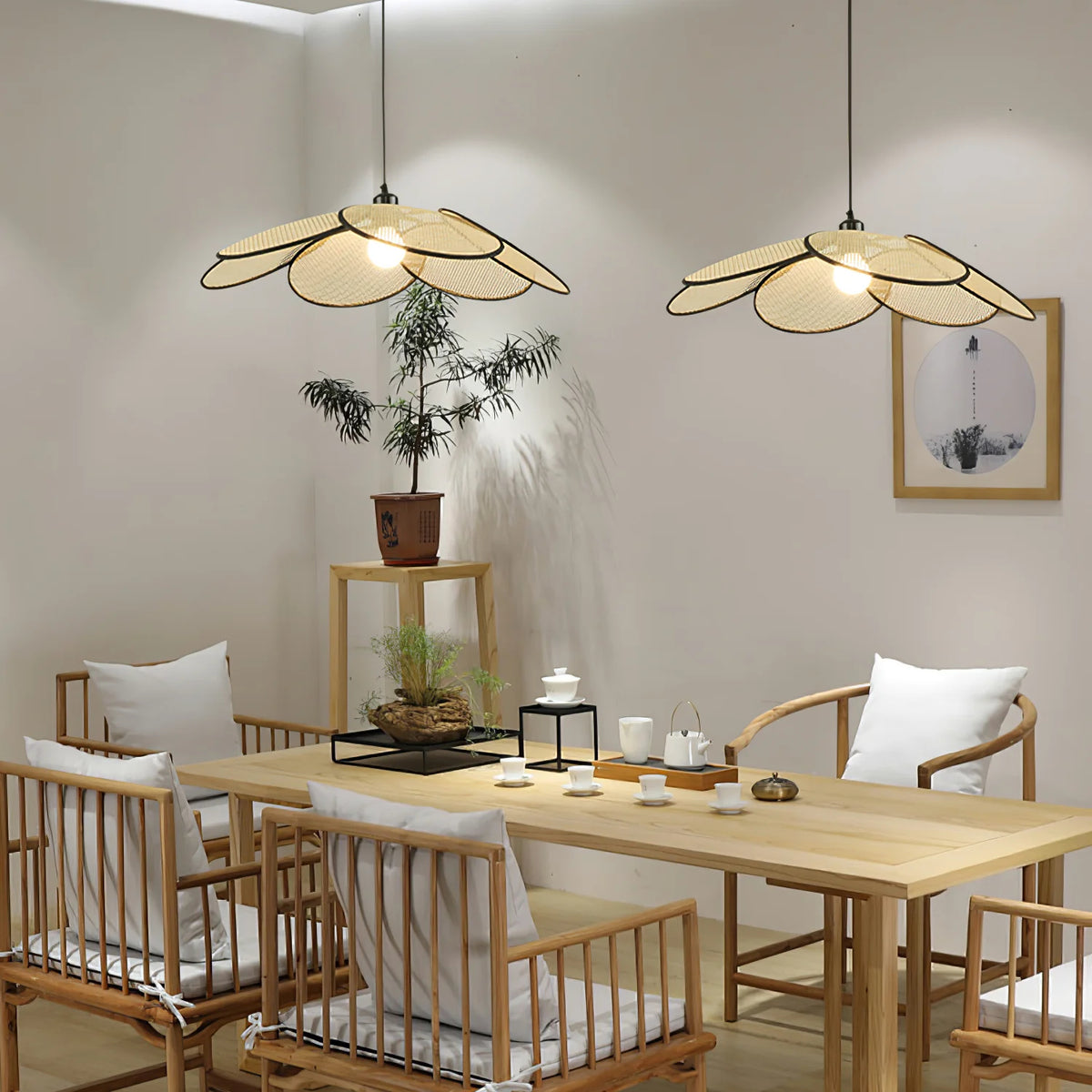 Rattan Bloom Pendant Light