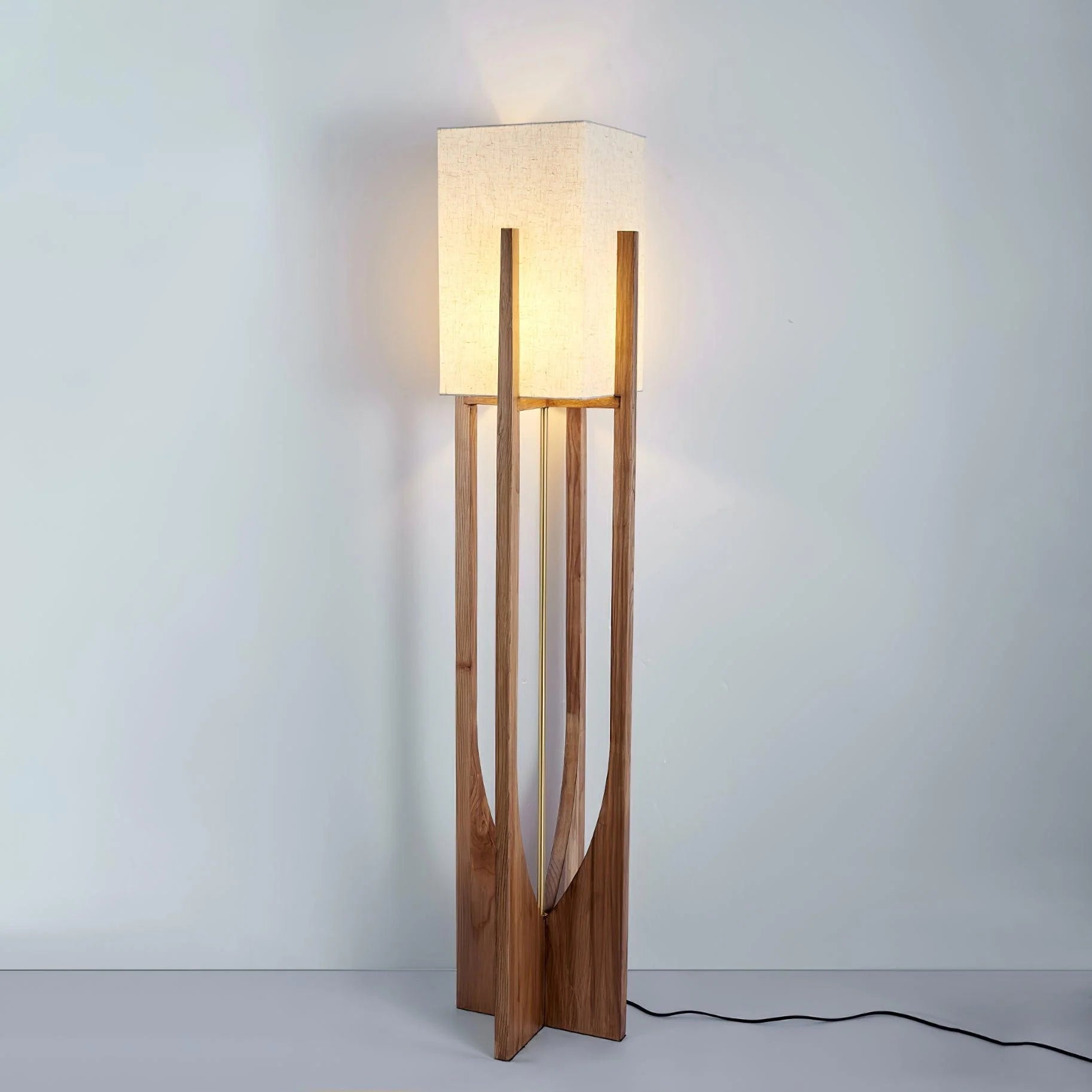 Lampadaire rustique en tissu en forme de U