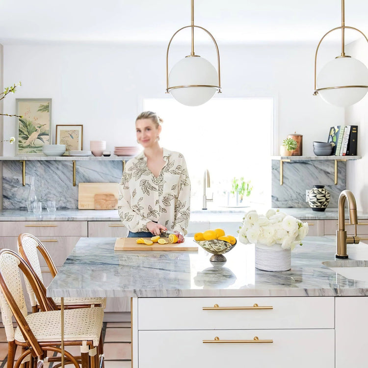 Elegant rund glaspendel