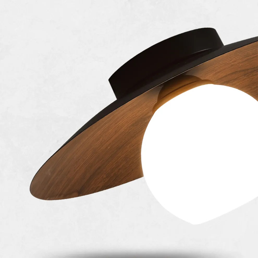 Plafonnier rond moderne en bois
