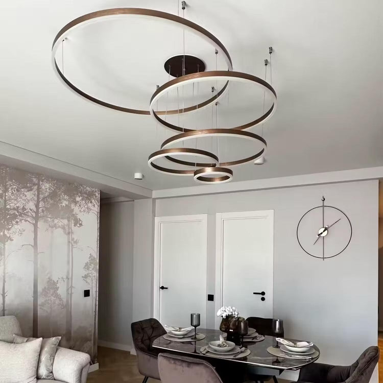 Modern Adjustable Aluminum Halo LED Pendant Light
