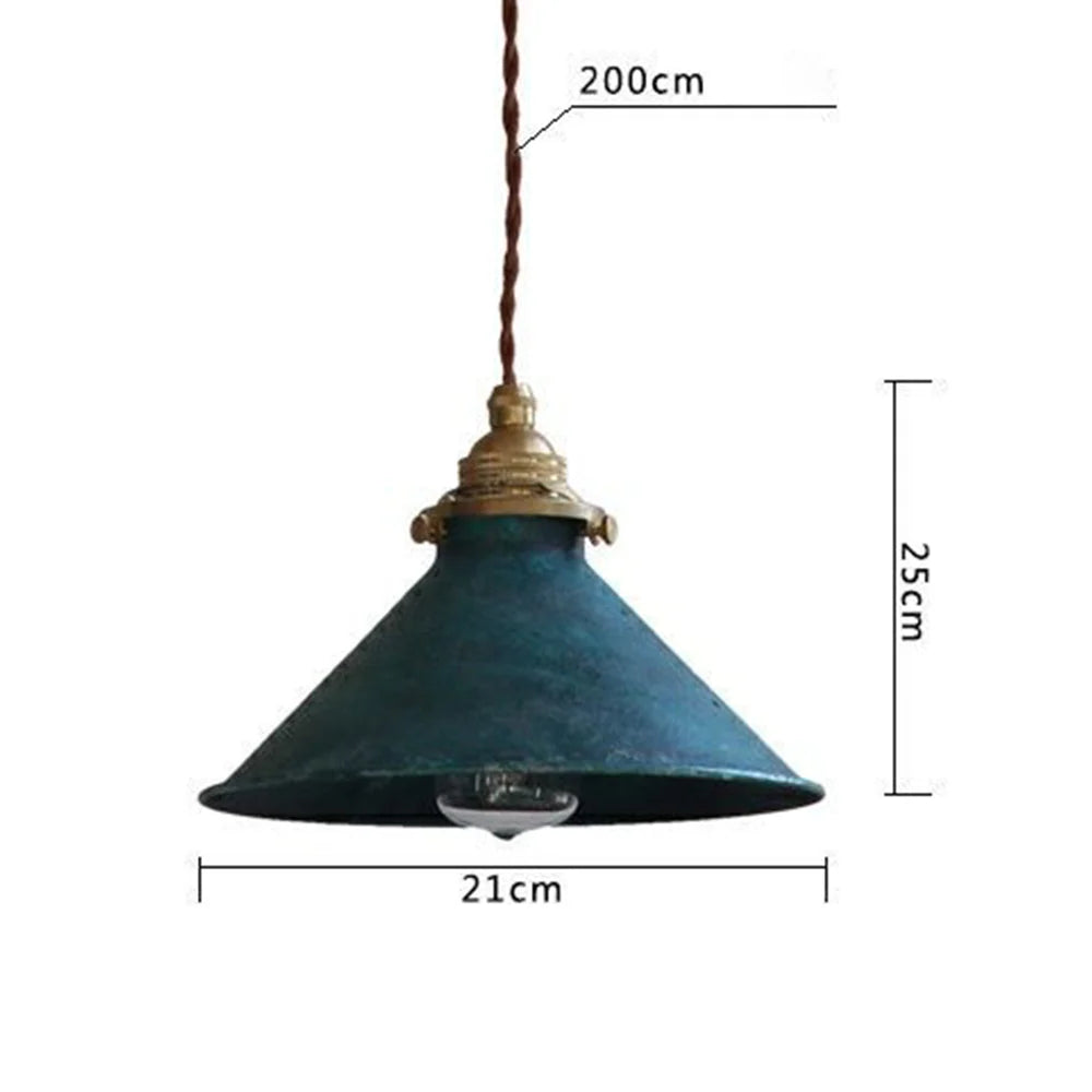 Lampada a sospensione classica in ottone a cono