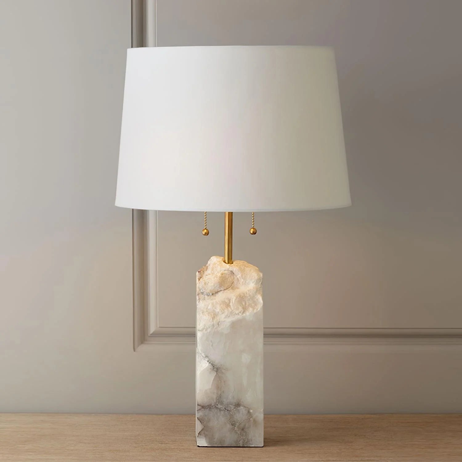 Modern Rectangular Alabaster Table Lamp