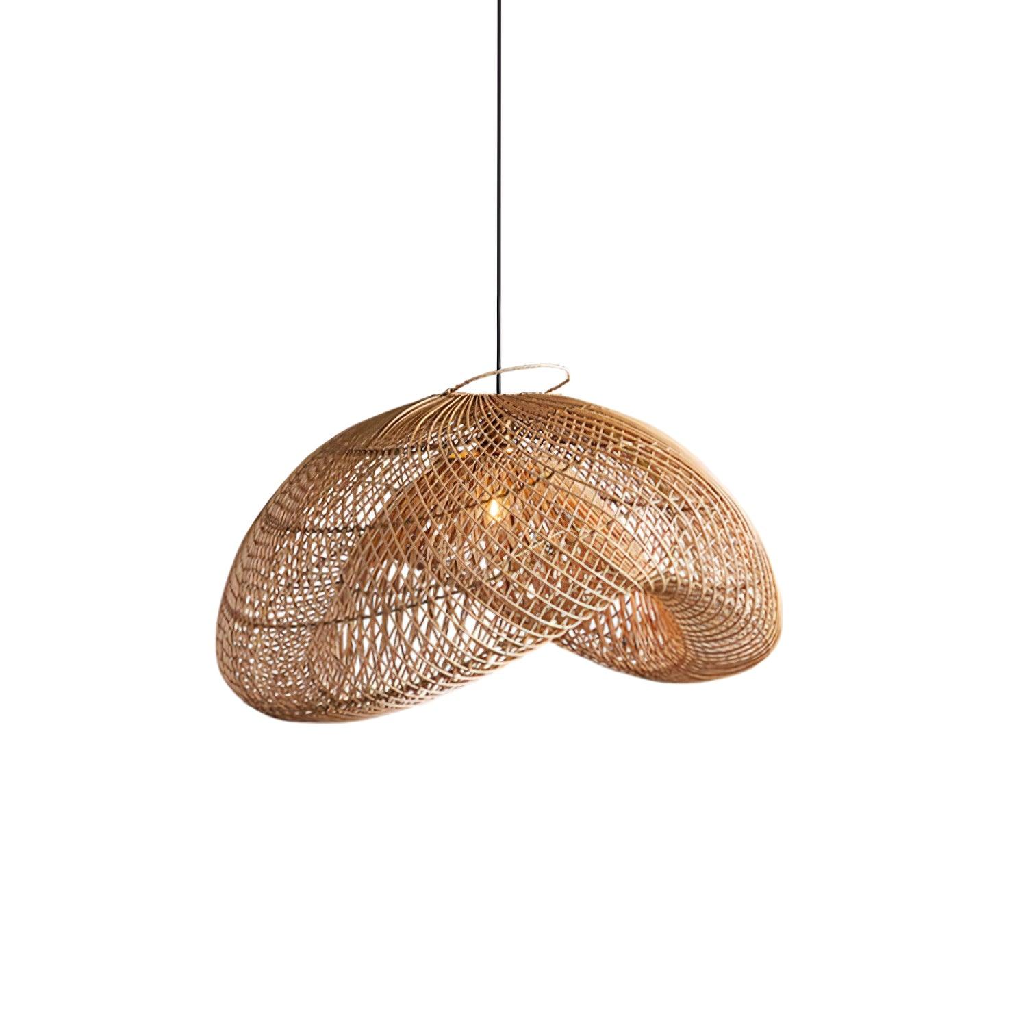 Lampada a sospensione Curva in rattan