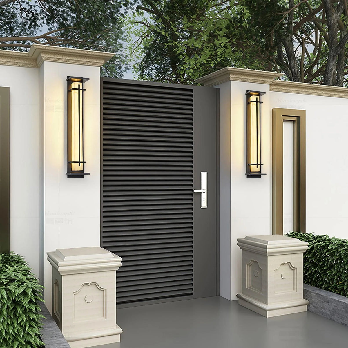 Luce da parete esterna urbana quadrata