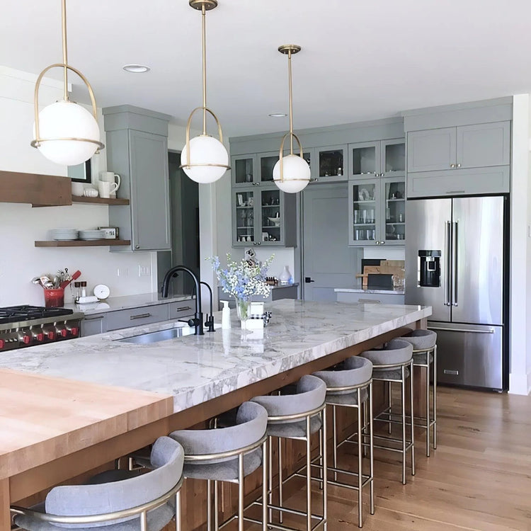 Elegant rund glaspendel