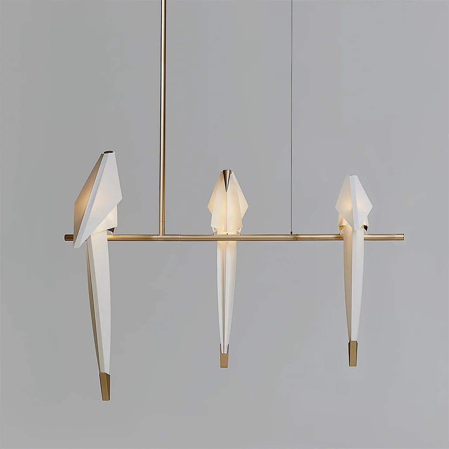 Lustre LED classique en acrylique origami-oiseau