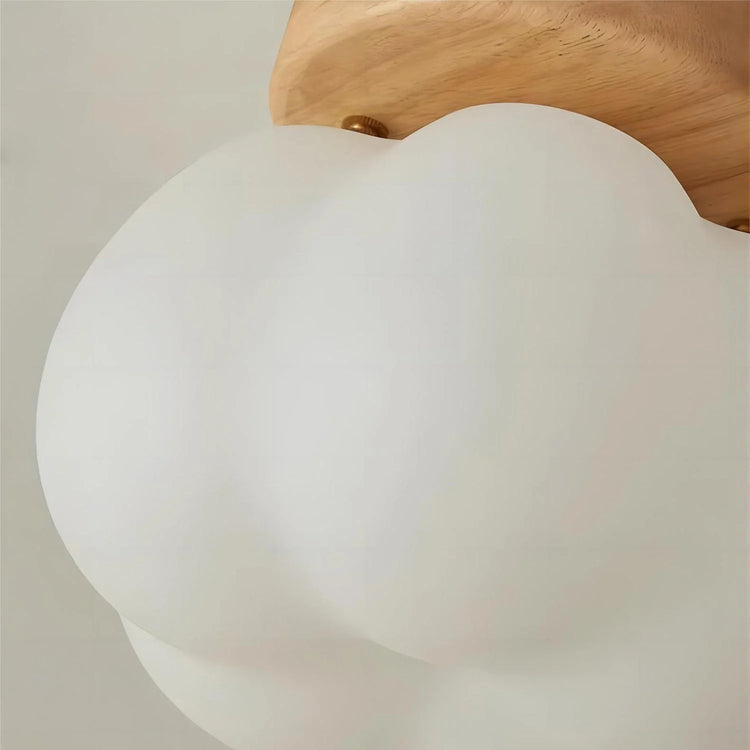 Vintage rustikt glas & Loftlampe i træ