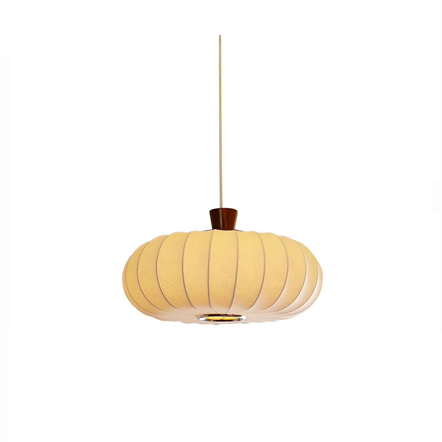 Lampe à Suspension Oblongue Vintage en Soie