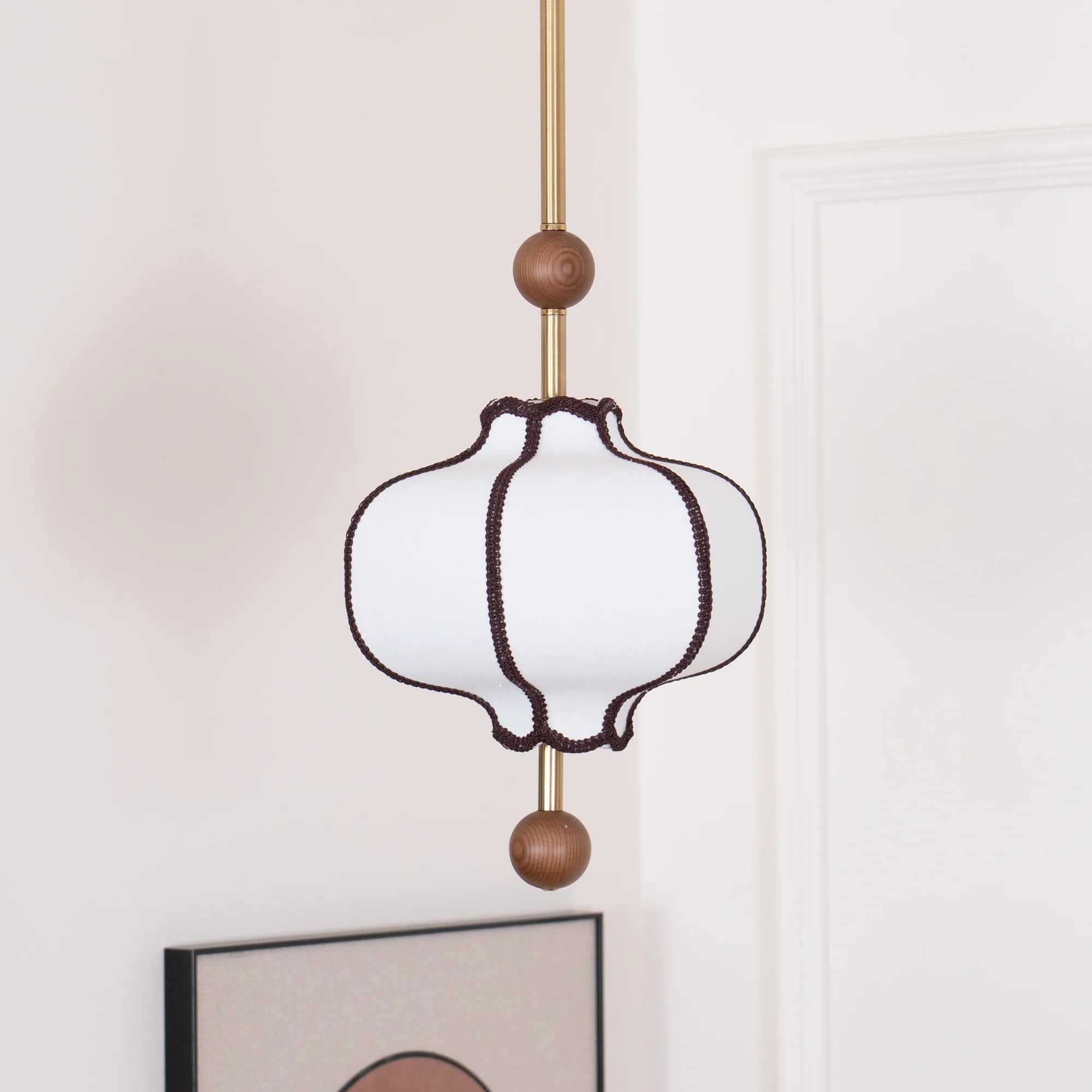 Lampe à Suspension Dôme Vintage en Tissu