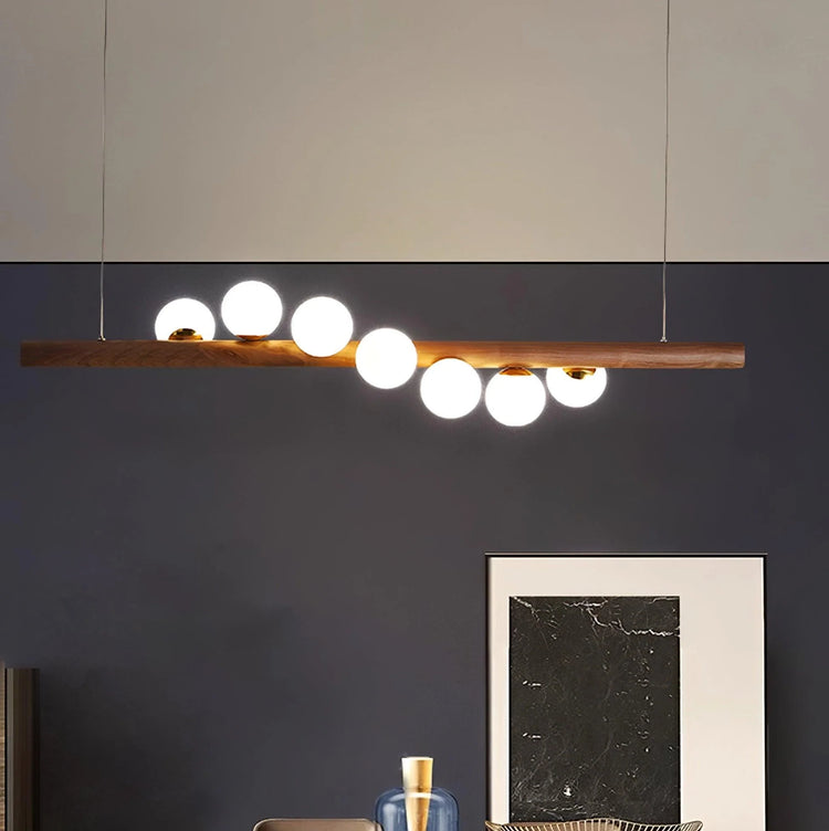 Modern Horizontal Round Glass Pendant Light