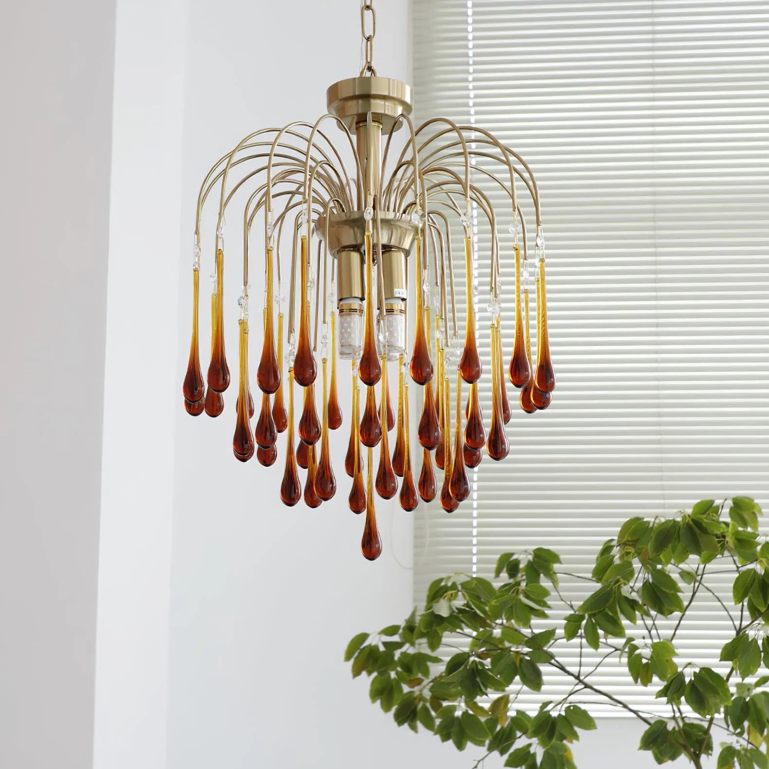 Classic Teardrop-Shaped Glass Chandelier