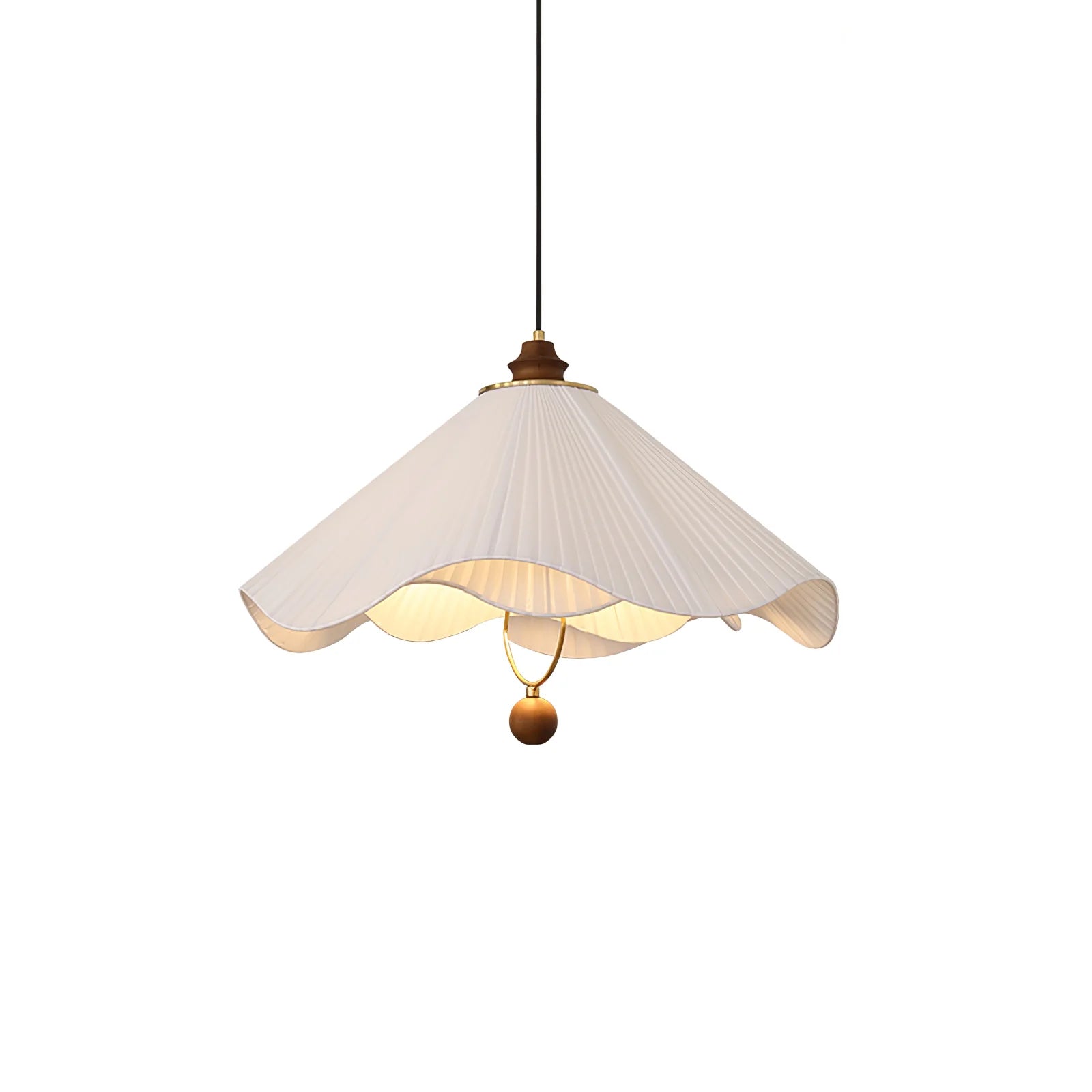 Lampada a sospensione con bordo arricciato