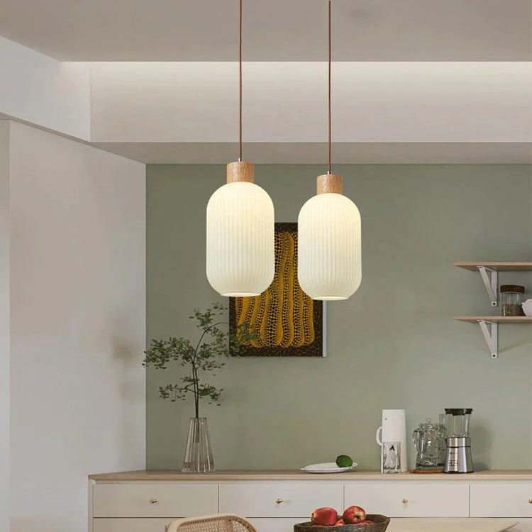 Retro rund lanternependel i glas