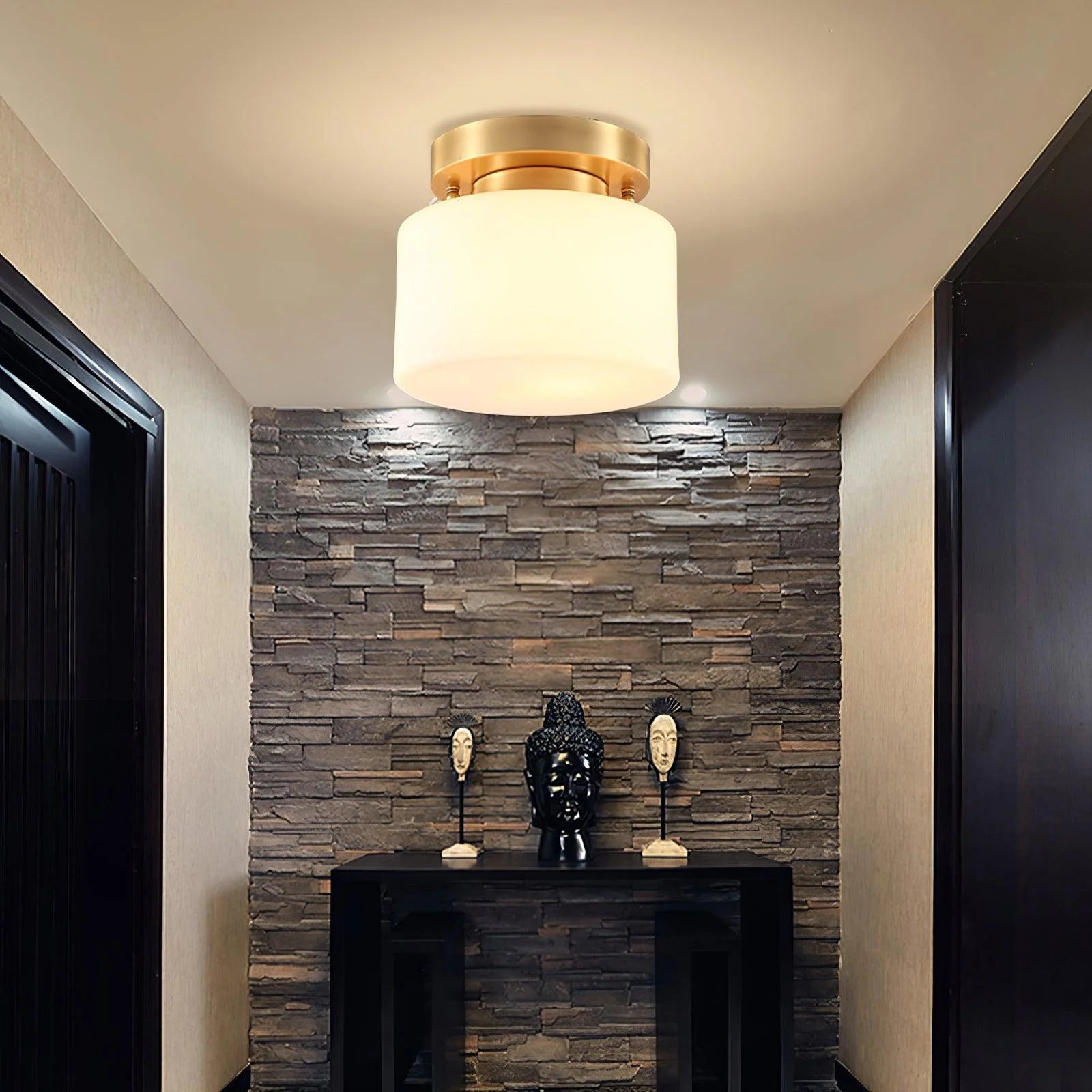 Modern Drum Glass Ceiling Light