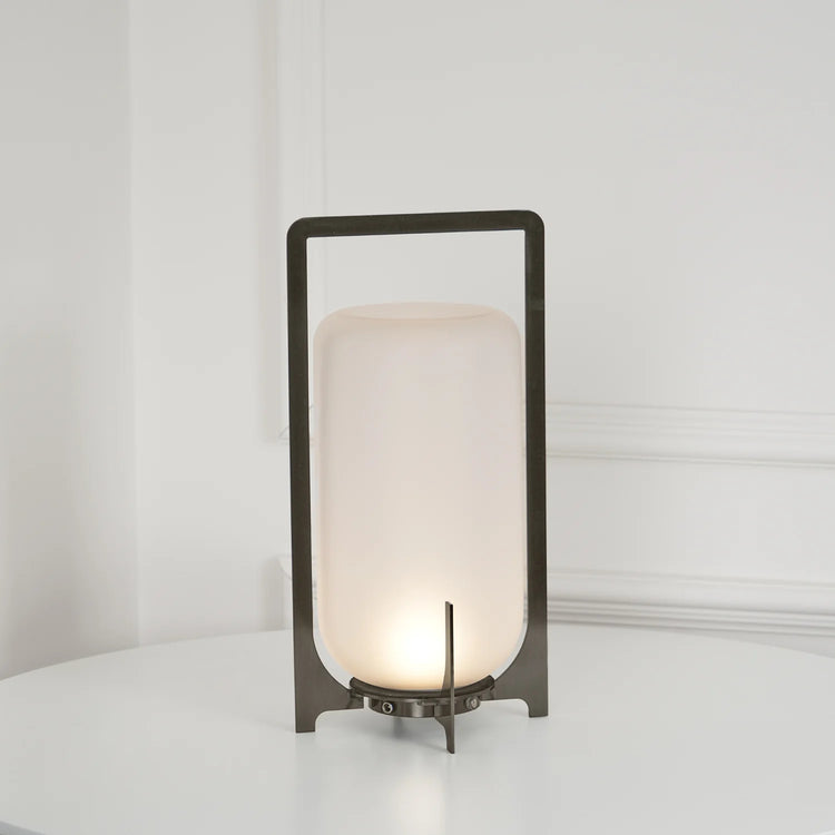 Minimalistisk rektangel glas bordlampe
