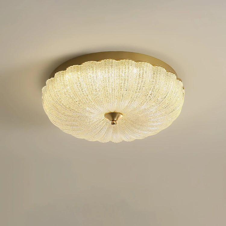 Stilfuld rund glasloftslampe