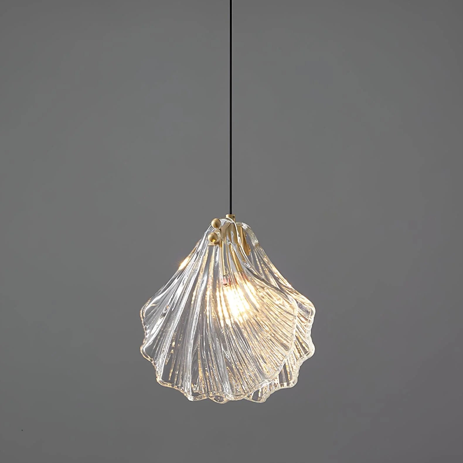 Lampe à suspension moderne en verre de coquille