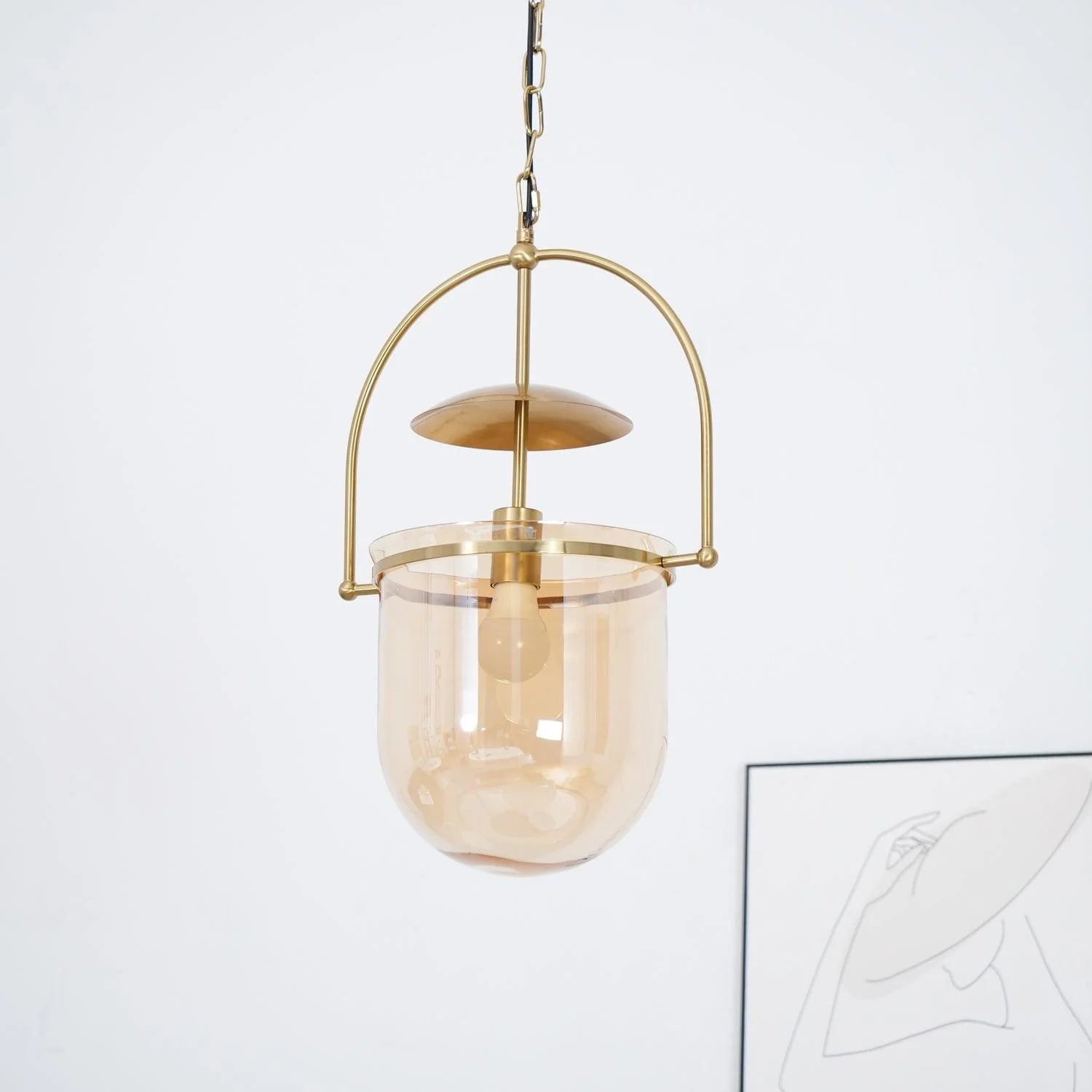 Lampe à Suspension Vintage en Verre
