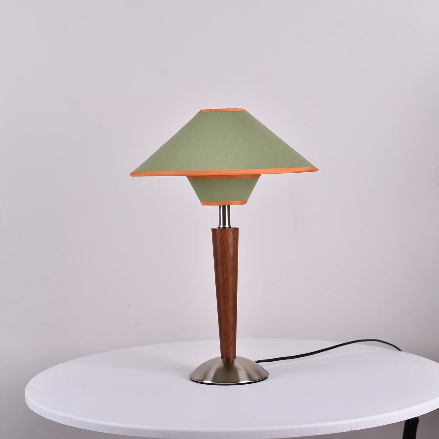 Lampe de table rétro en tissu géométrique