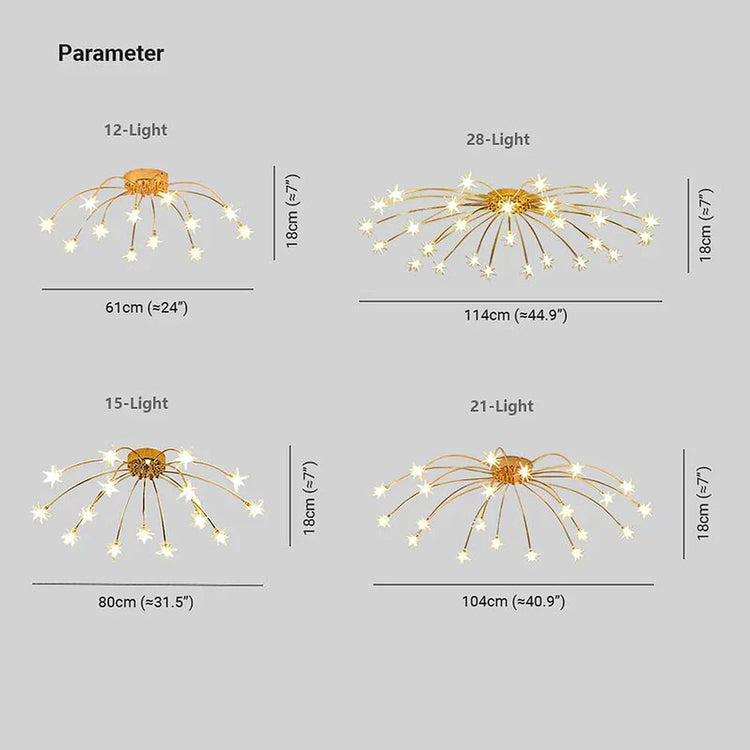 Opulent Star-Globe glass Ceiling Light