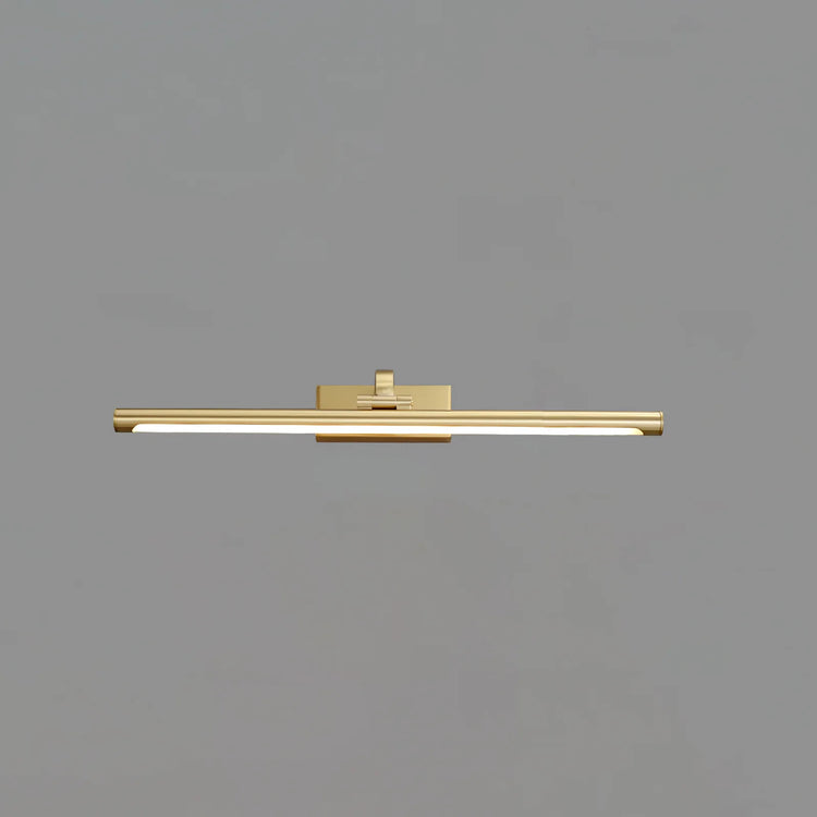 Stilfuld lineær kobber væglampe