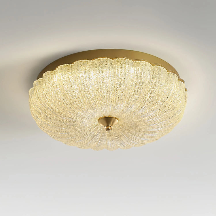 Stilfuld rund glasloftslampe