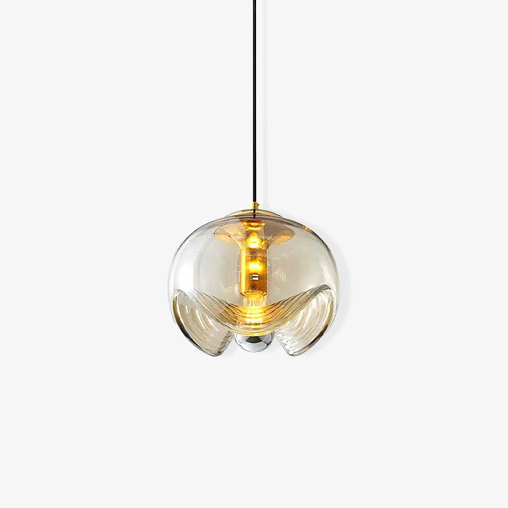Lampe à suspension en verre à sphère ronde tendance