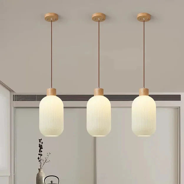 Retro rund lanternependel i glas