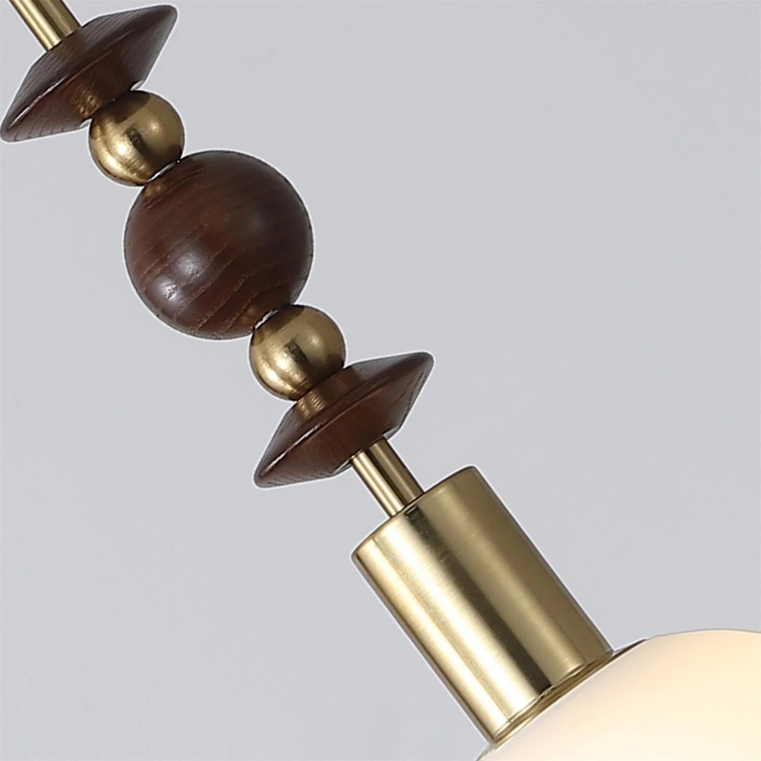 Lampe à suspension ronde classique en bois et verre