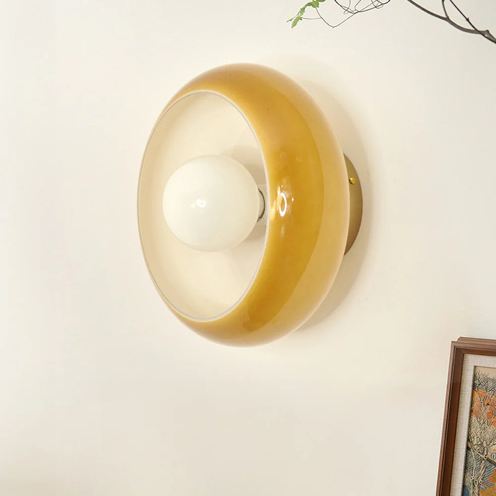 Plafonnier rond classique en verre