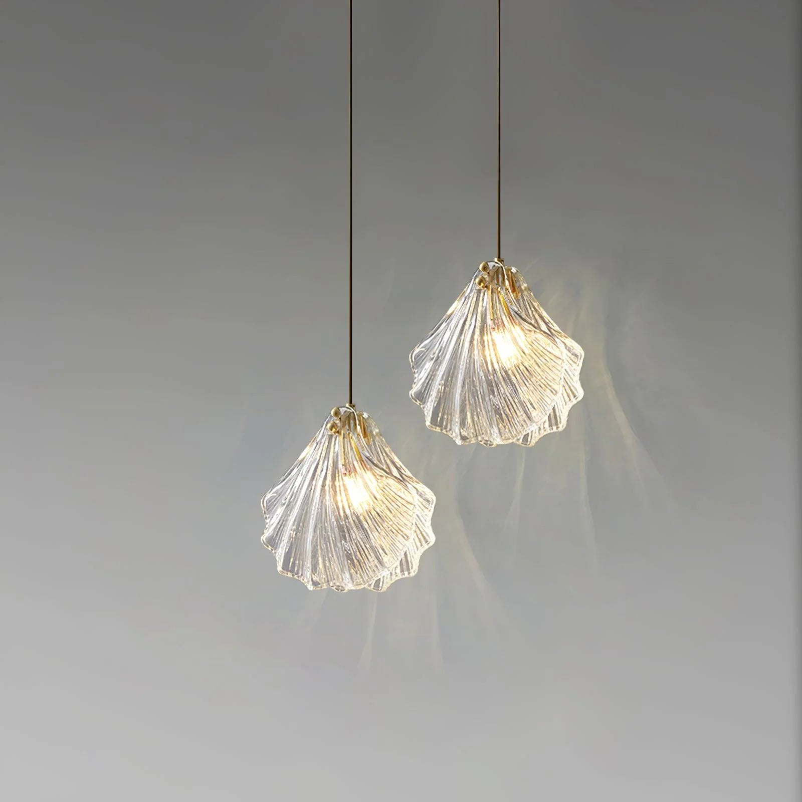 Lampe à suspension moderne en verre de coquille