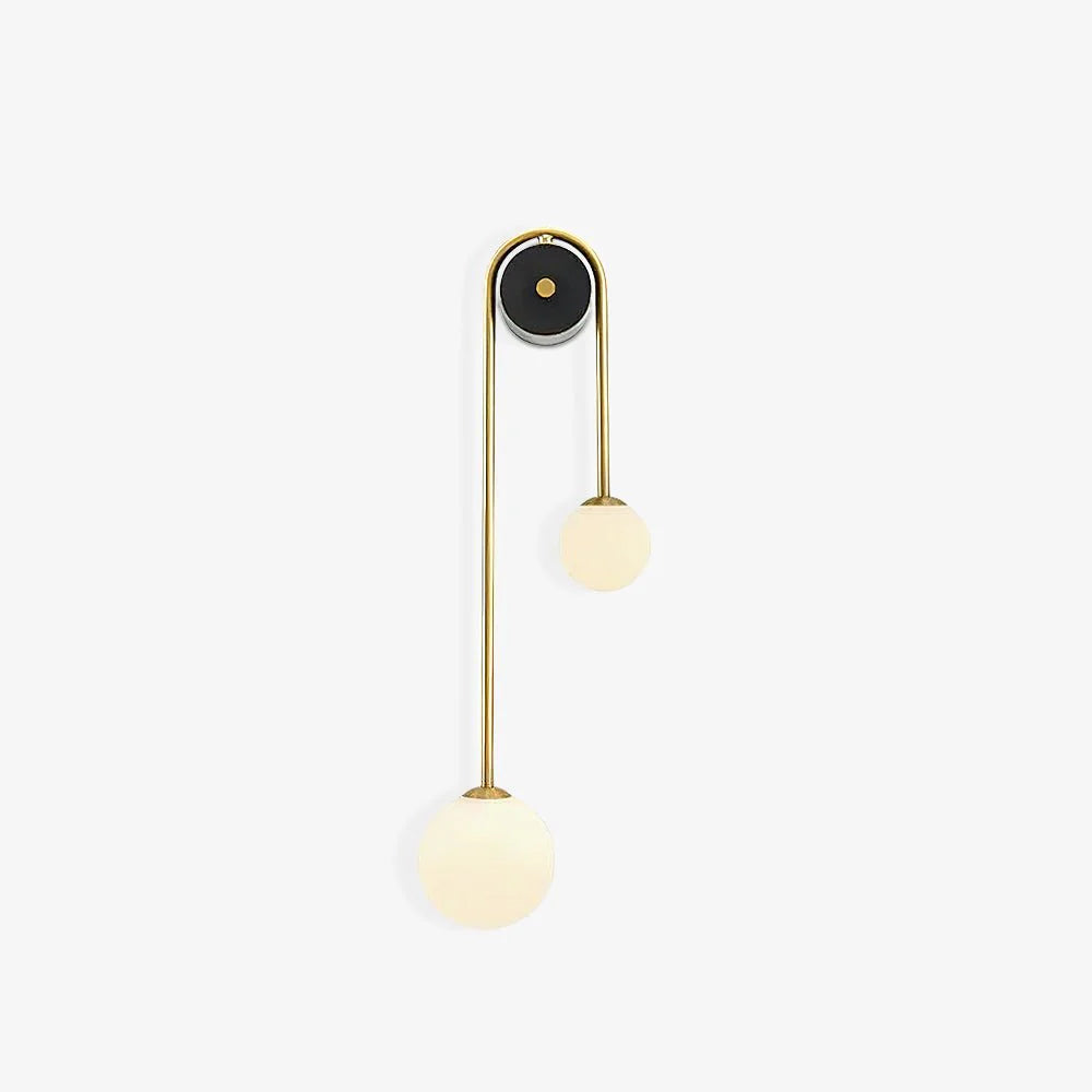 Applique murale élégante en verre à tige incurvée
