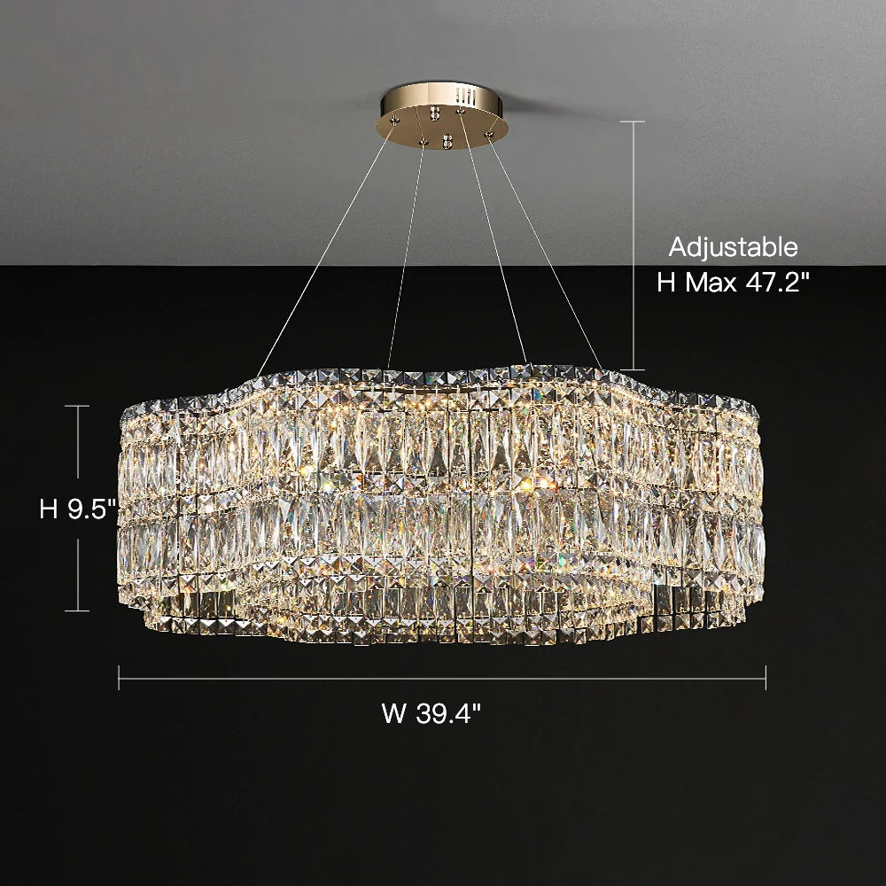 Lampadario elegante moderno con cristalli a forma di fiori