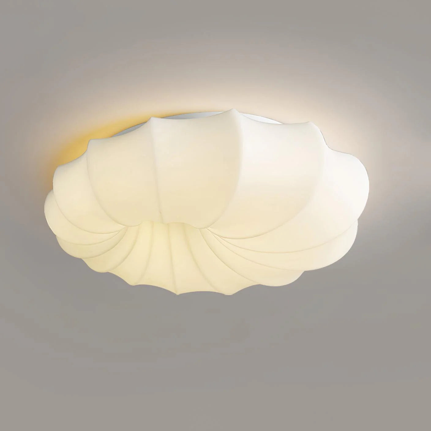 Minimalist Creamy Pumpkin Flush Mount Light