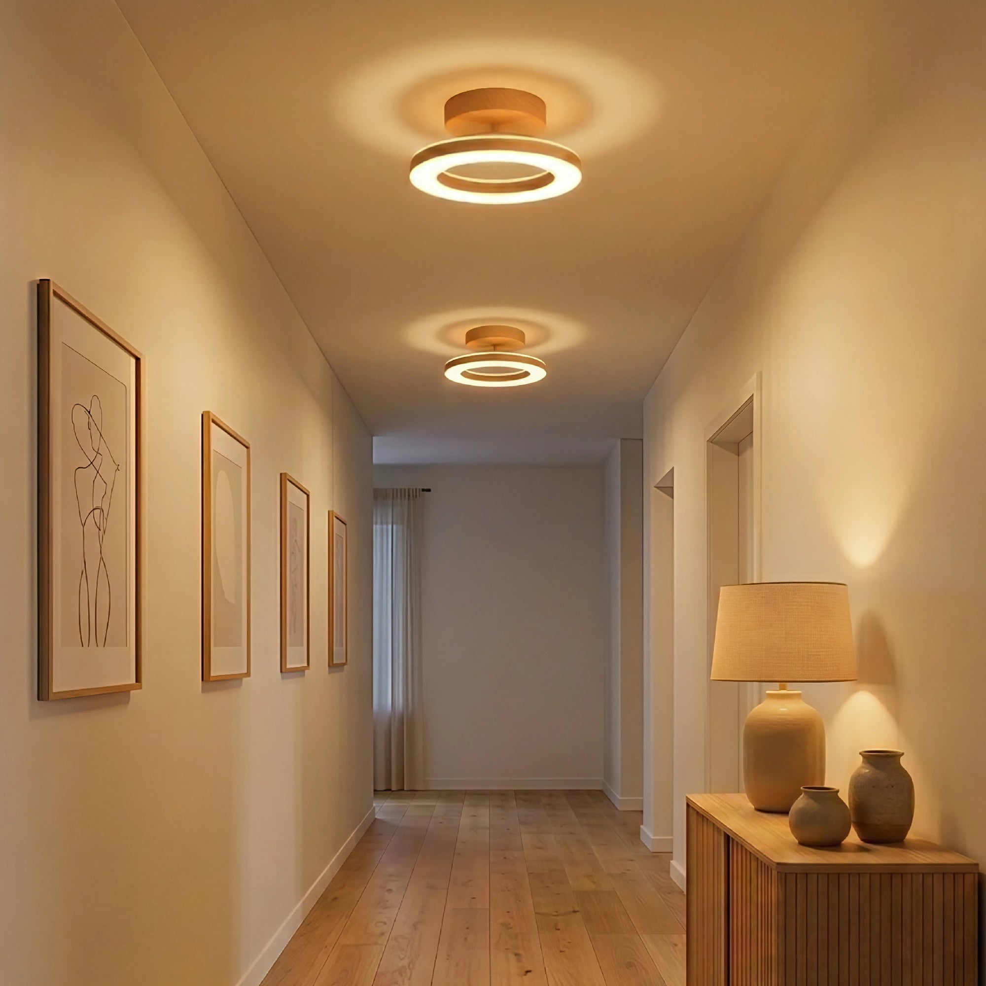 Plafonnier de couloir rond moderne nordique