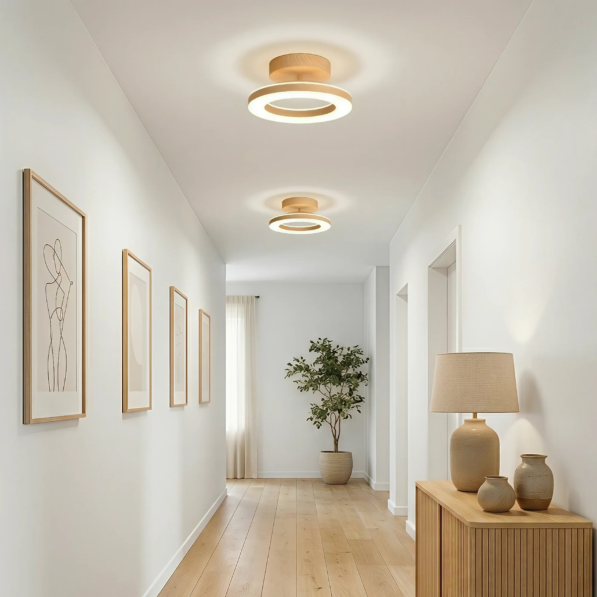 Nordic Modern Round Corridor Taklampa