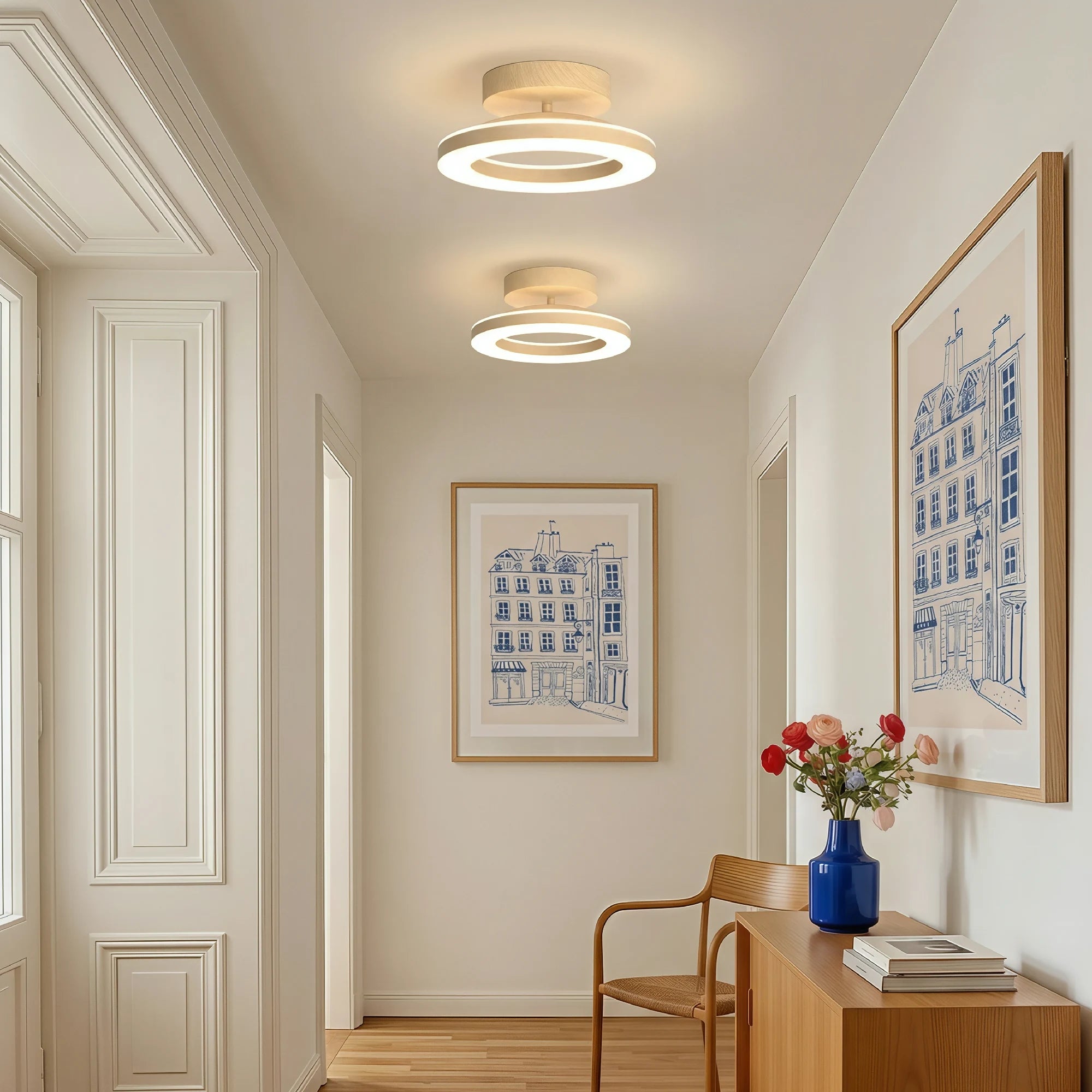 Plafonnier de couloir rond moderne nordique