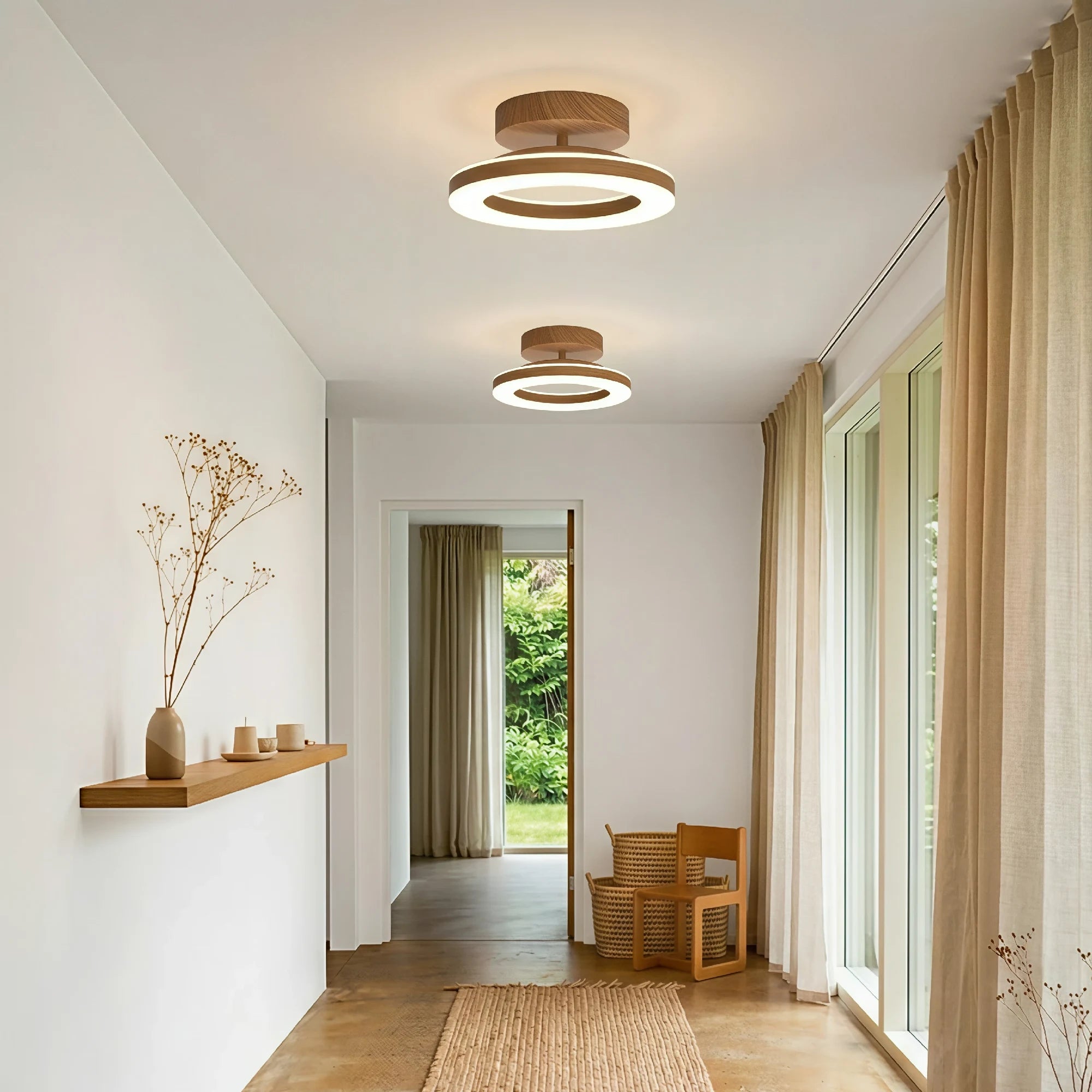 Plafonnier de couloir rond moderne nordique