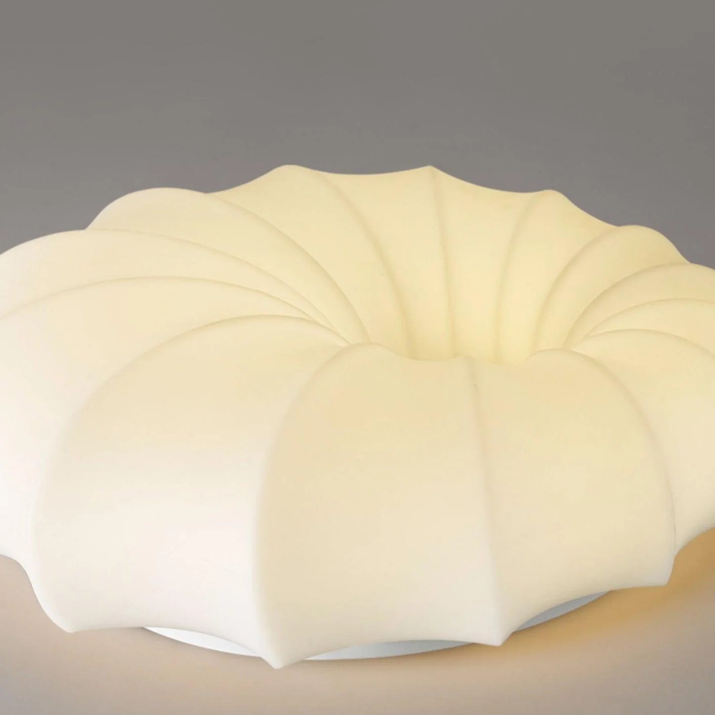 Minimalist Creamy Pumpkin Flush Mount Light