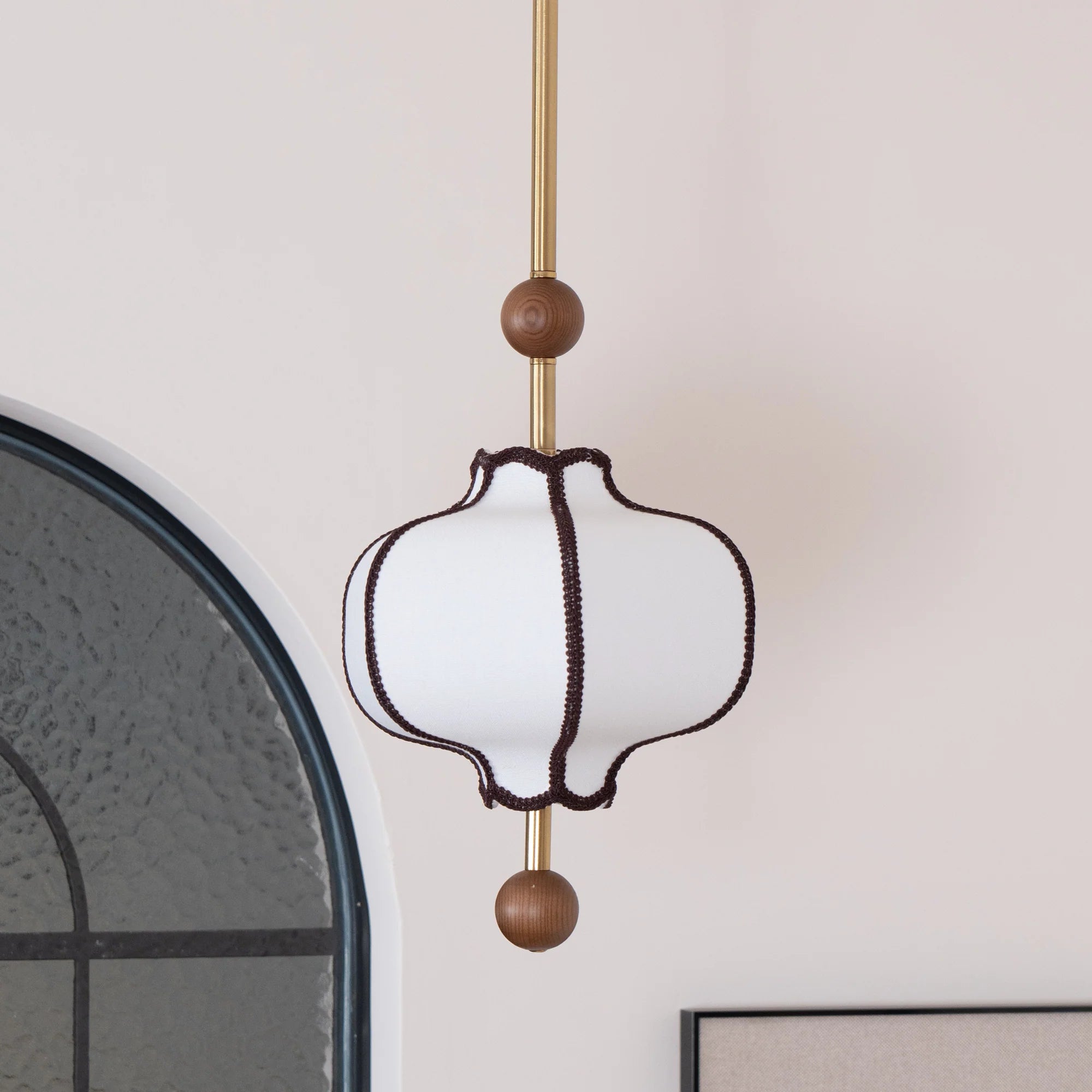 Lampe à Suspension Dôme Vintage en Tissu