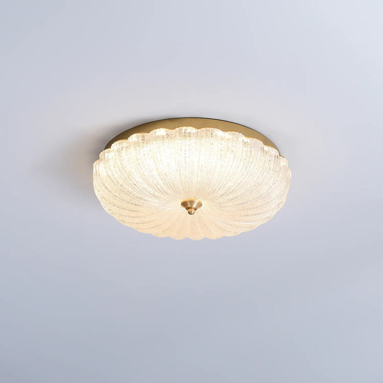 Stilfuld rund glasloftslampe