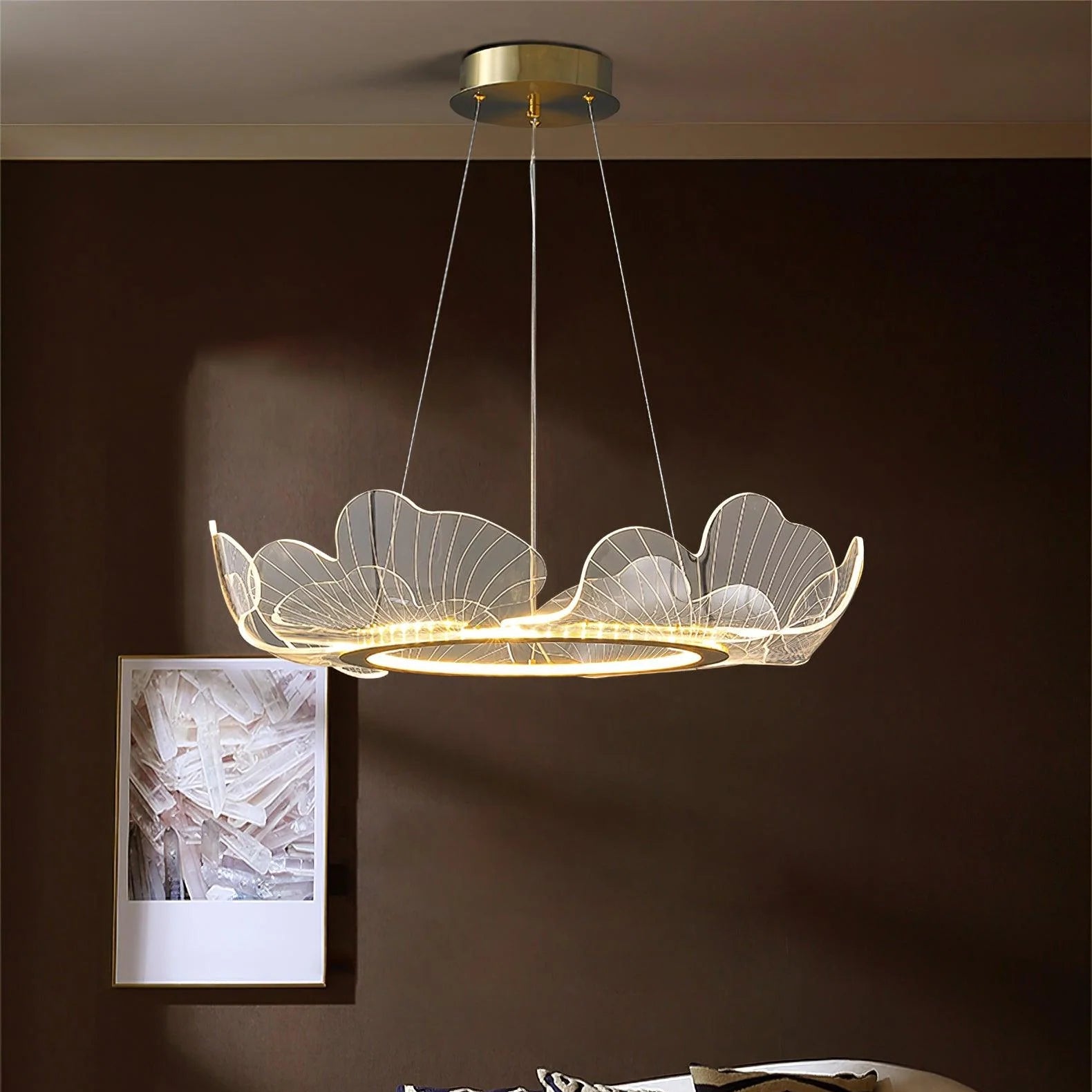 Lustre rond en acrylique océanique