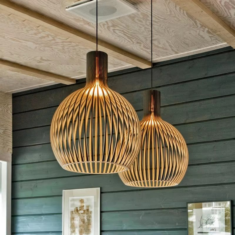 Glarefusion Vintage wooden Pendant Light