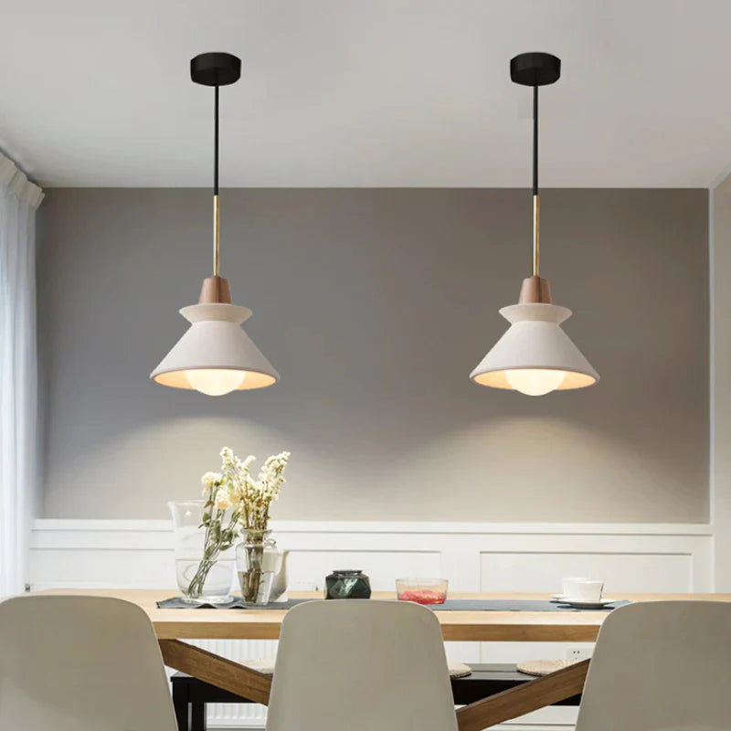Lampe à suspension en béton à cône tendance